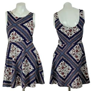Purple Floral Skater Dress (S)